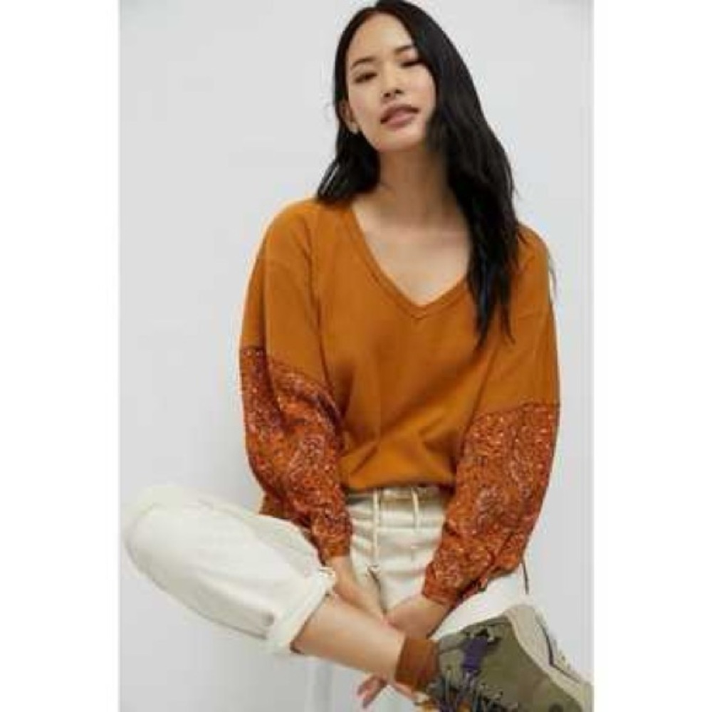 By Anthropologie Annette Top with Floral Bubble Sleeves - Picture 5 of 12